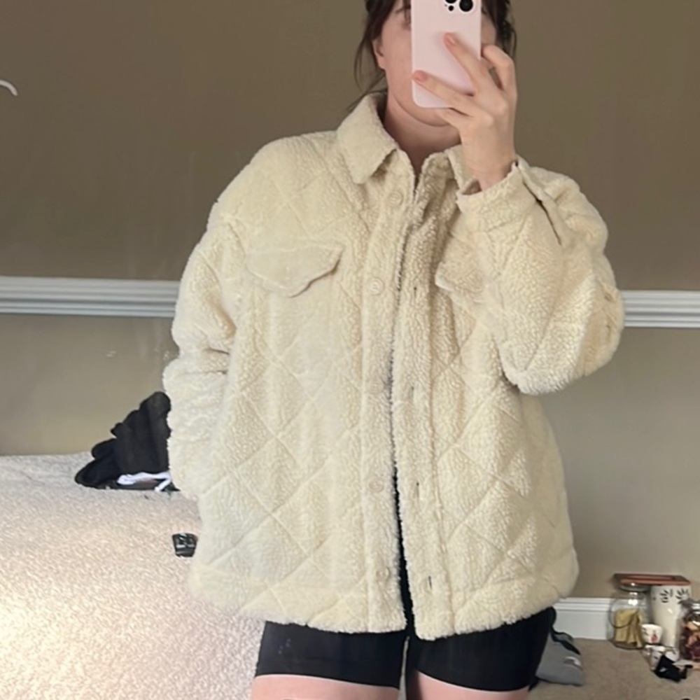 Forever 21 Cream Teddy Jacket